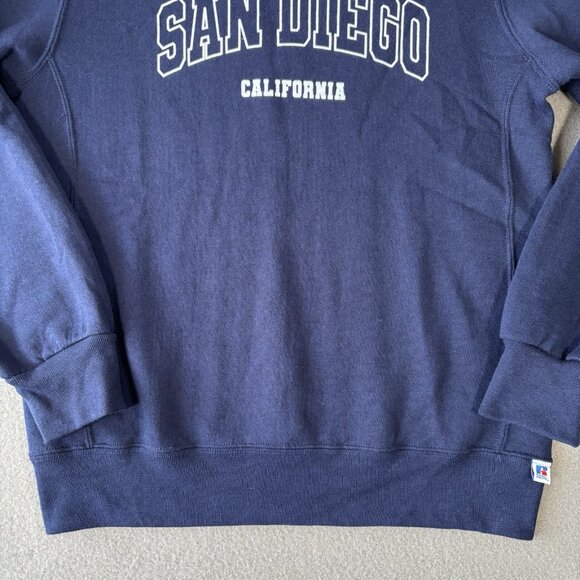 Y2K Russell San Diego California Crewneck Sweatshirt Unisex S Navy USA College - Picture 3 of 14